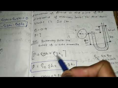 Simple U tube Manometer problem 1