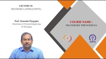 Lecture 19 :  Boundary Layers (Contd.)