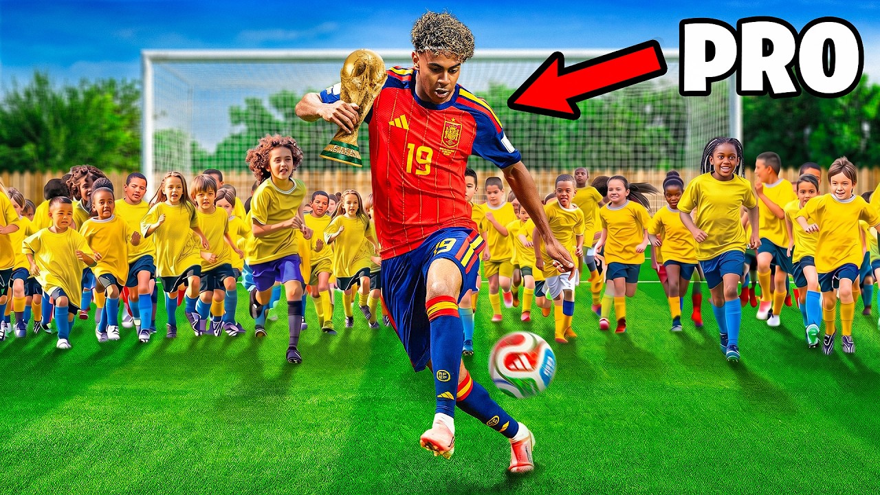 100 KIDS vs 1 PRO In A World Cup Football Match!