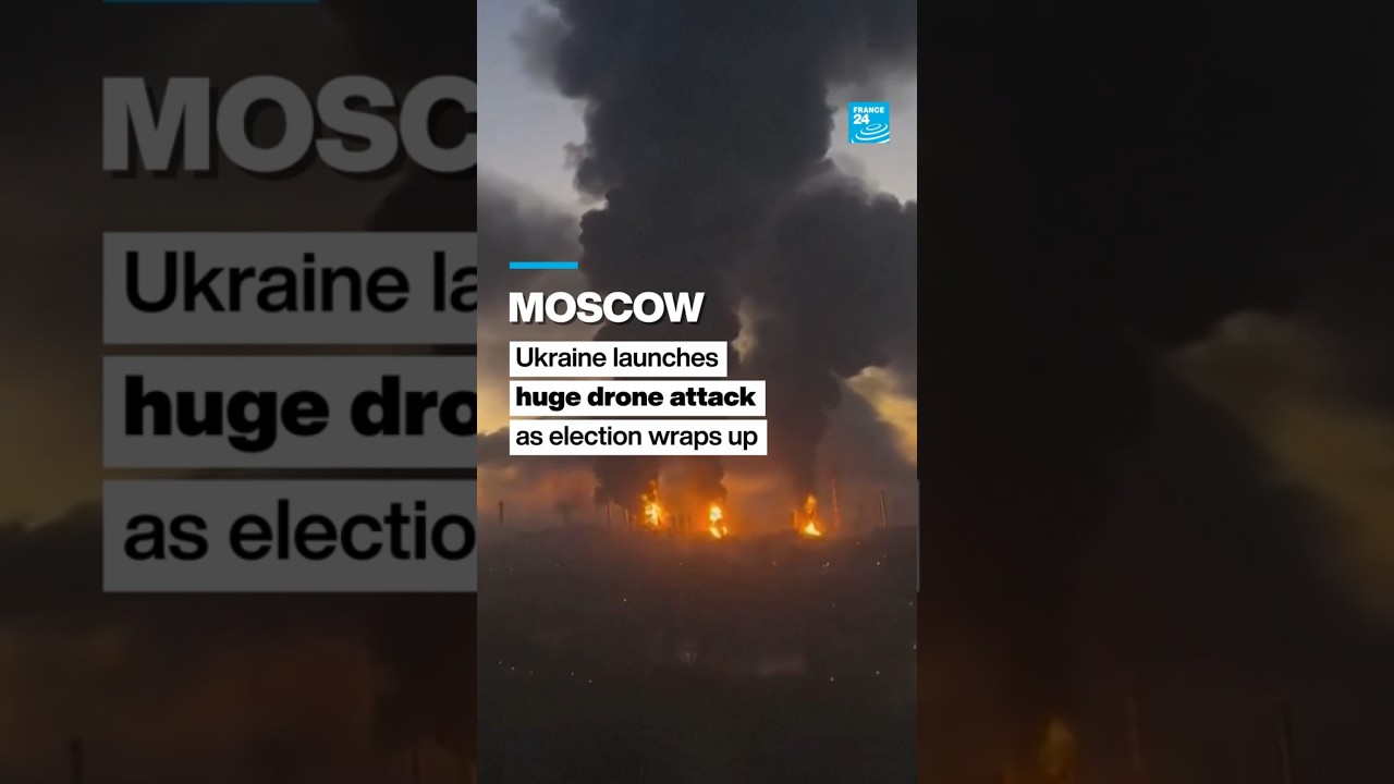 Moscow: Ukraine launches huge drone attack as election wraps up • FRANCE 24 English