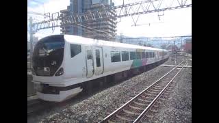E257系0番台特急あずさ7号松本行塩尻駅入線