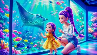 🐠😱 Rumi Visits the Giant Aquarium for the First Time! 🌊✨