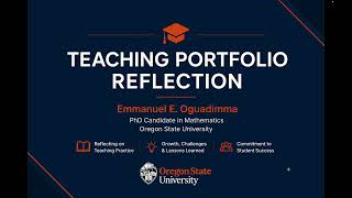 Teaching Portfolio Reflection