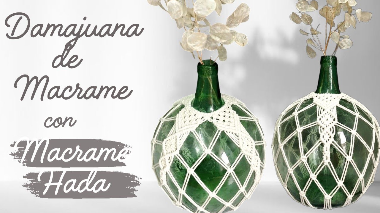 Botella o Damajuana en Macrame Tutorial Paso a Paso | Tarro decorado en Macrame