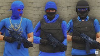 GTA V - 5 Easy Tryhard Outfits Tutorial #118 (Blue Outfits 2023)
