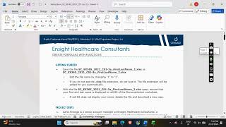 Excel 365/2021 | Modules 1-3: SAM Capstone Project 1a Ensight Healthcare Consultants #shellycashman