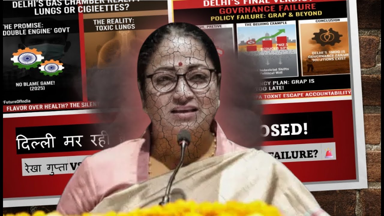 दिल्ली मर रही है: AQI Scam! 😷 रेखा गुप्ता vs Smog Crisis | Double Engine Failure?  