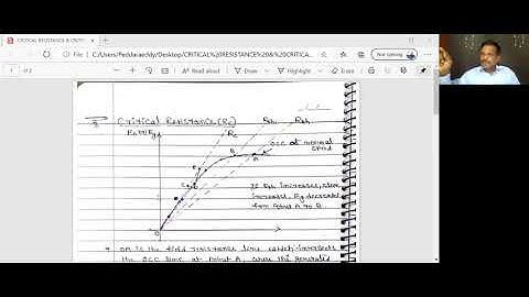CRITICAL RESISTANCE & CRITICAL FIELD