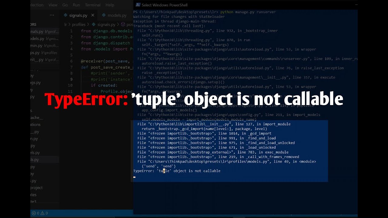 Typeerror: 'Tuple' Object Is Not Callable