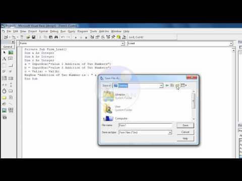 Project 01 Addition of Two numbers using Input and Msg Box