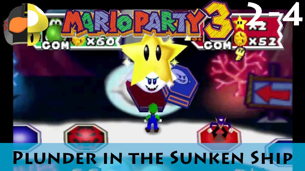 Mario Party 3 Deep Bloober Sea Pt 4 Plunder in the Sunken Ship YouTube