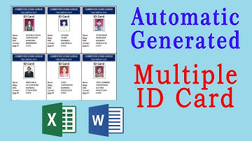 Automatic ID card creation in MS word using ms excel help in Nepali || print on A4 page (CC)