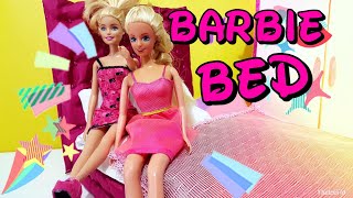 How to make Barbie bed DIY Doll hacks - DollHouse Miniature DIY - Barbie Bed