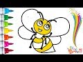 How to Draw a BEE - Coloring for Kids | Tic Tac Paint