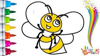 How to Draw a BEE - Coloring for Kids | Tic Tac Paint