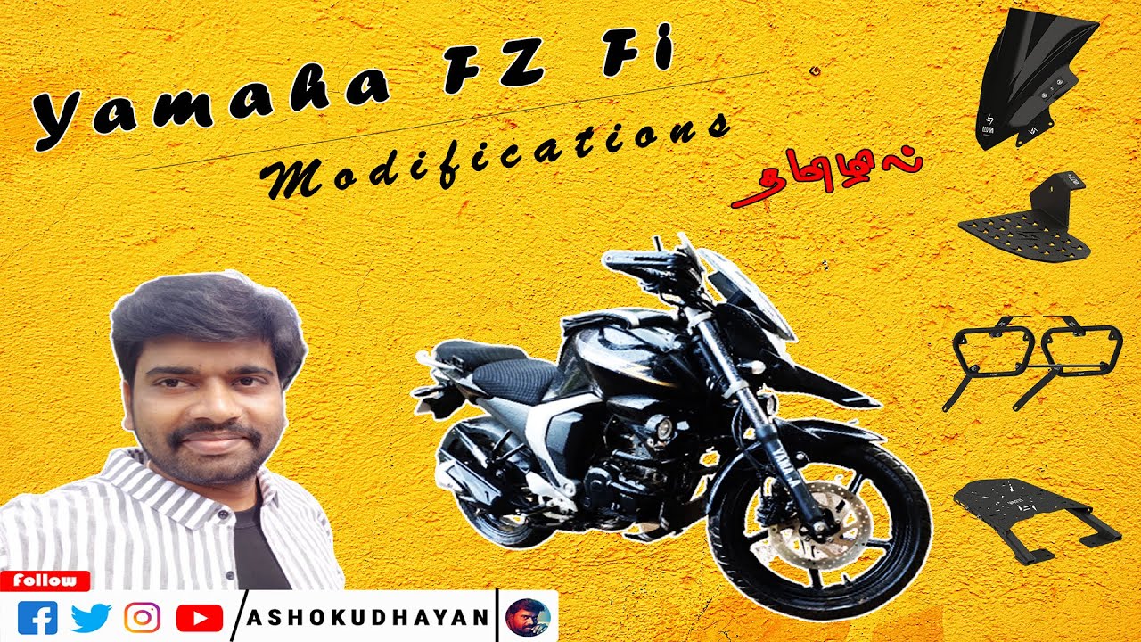 Yamaha Fz Bike Modification Accessories Wind Shield, Top Rack, Footrest, Saddle Stay Lluvia
