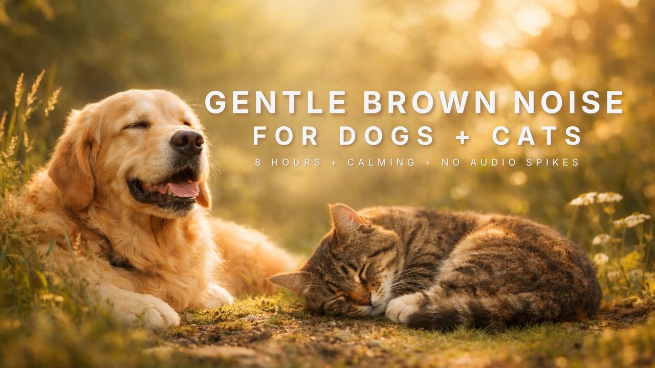 Calming Brown Noise for Dogs & Cats – 8 Hours   Safe, Gentle & No Audio Spikes