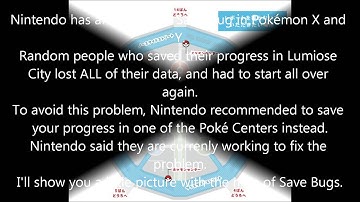 Pokémon X and Y - Save Bug Revealed & How to Avoid