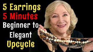DIY Make 5 Beaded EARRINGS 5 Minutes BEGINNER to ELEGANT ❤️ Jewelry Making Tutorial