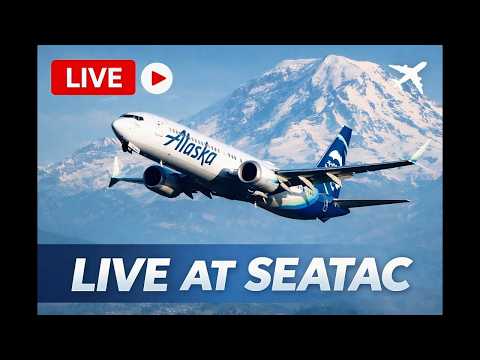 🔴 LIVE Seattle SeaTac Plane Spotting | 4K PTZ Camera Tours | Mount Rainier | Rainier Aviation