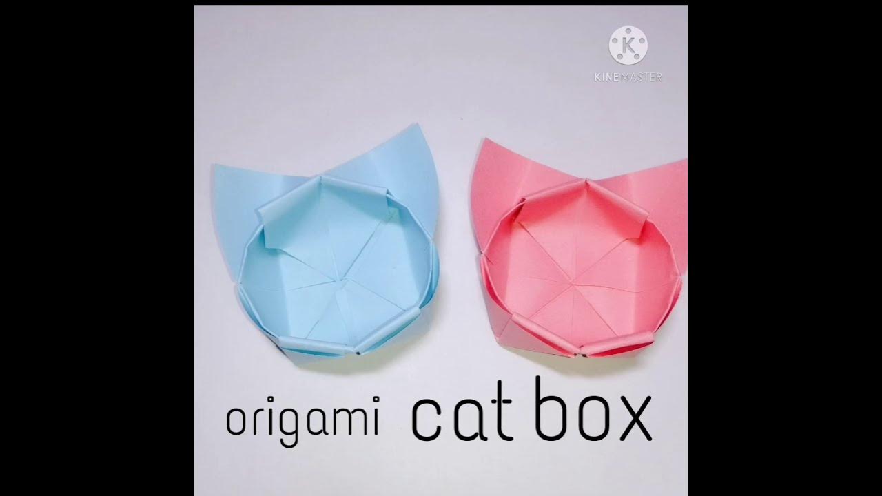 diy origami cat box diy paper How to make a paper cat box tutorial