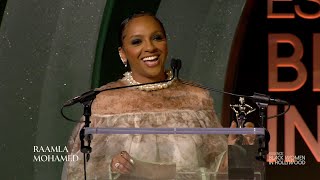 Raamla Mohamed Accepts the Visionary Award at the 2025 ESSENCE BWIH