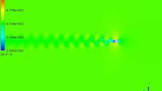 CFD Von Karman vortex street, Re=5,000,000.wmv