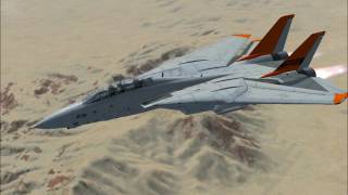 FSX:SE Grumman F-14D Tomcat China Lake to Moffett Field flight