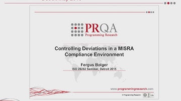 Controlling Deviations in a MISRA Compliance Environment