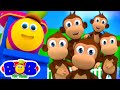 Five little monkeys jumping on the bed  nursery rhymes  baby songs  bob the train  kids tv