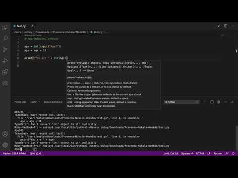 Python 3 - str and int data types