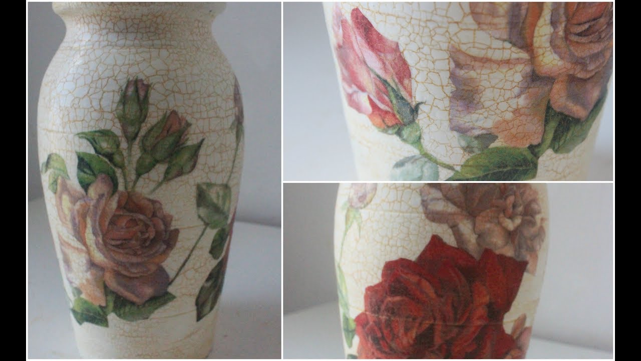 Decoupage con craquelado (craquelador de 2 componentes) - Técnicas decorativas - Tutorial