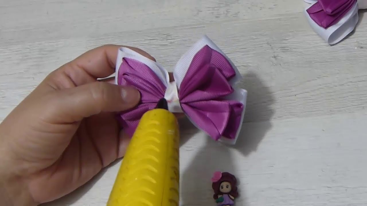 Tutorial Par Lazos con Flor Listón Gros y Organza, Bows, how to Make Bows