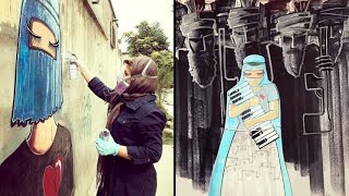 Dipinge le donne sulle macerie di Kabul: Shamsia Hassani sfida i Talebani con la sua arte