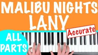 How to play 'MALIBU NIGHTS' by LANY (without melody) | Piano Tutorial Lesson chords