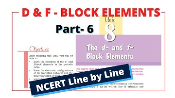 d and f block elements class 12 | Trends in the M2+/M Standard Electrode Potentials | Part 6