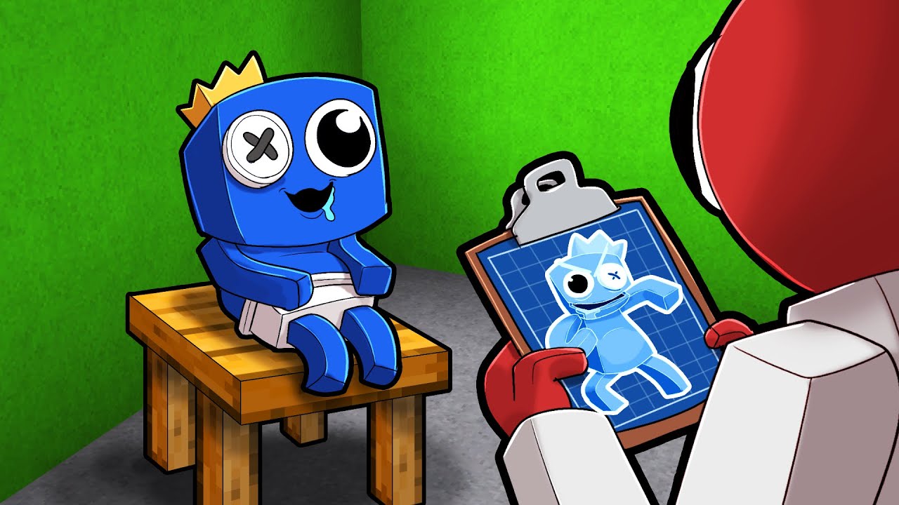 Baby BLUE RAINBOW FRIENDS Origin Story! (Minecraft) 