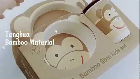 Bamboo Fiber Kids Dinner Sets | 5-Piece Cartoon Monkey Meal Set Lunch Box - DayDayNews