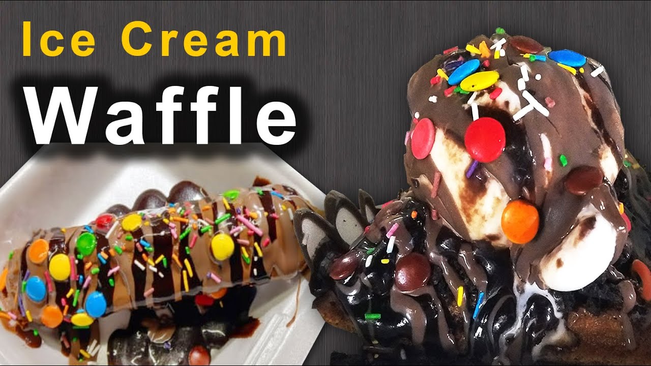 Ice Cream Waffle Waffle Making in Karachi Beautiful and Creamy Waffle Making in Karachi