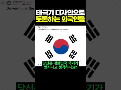 태극기 디자인으로 토론하는 외국인들