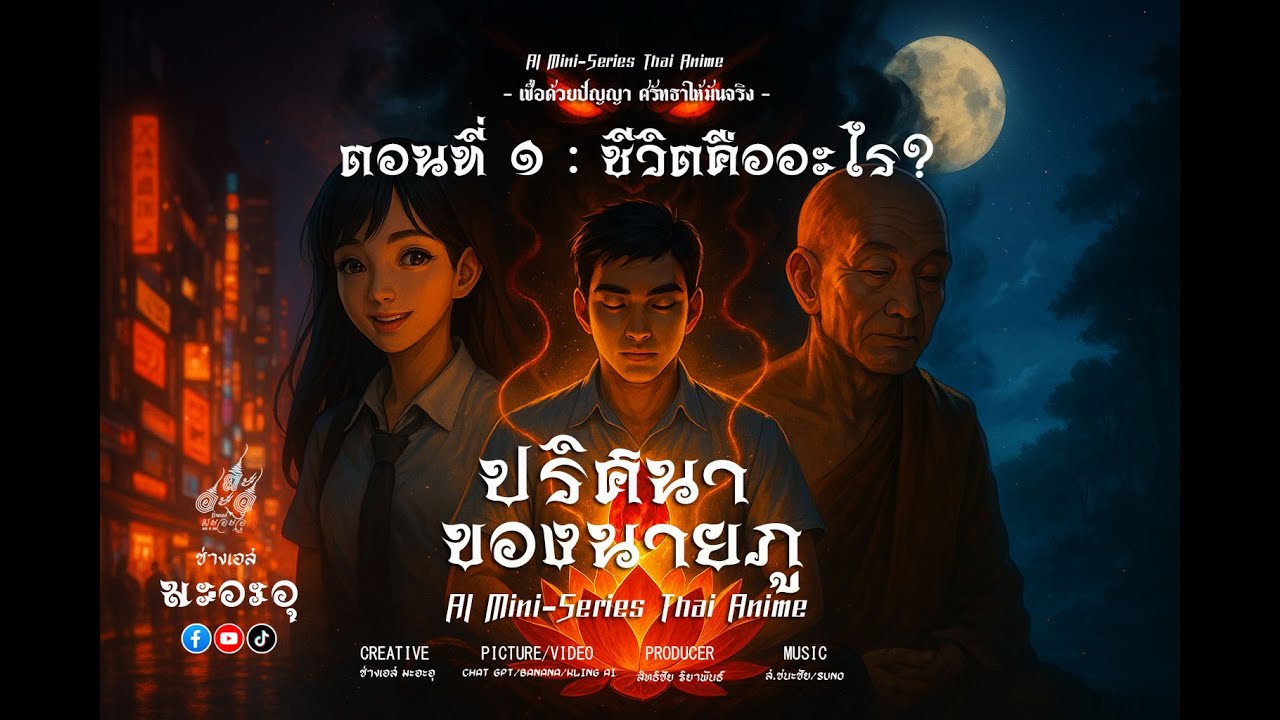 EP01: ชีวิตคืออะไร? | ปริศนาของนายภู | AI Mini-Series Thai Anime มินิซีรีส์ลี้ลับ–ปรัชญา