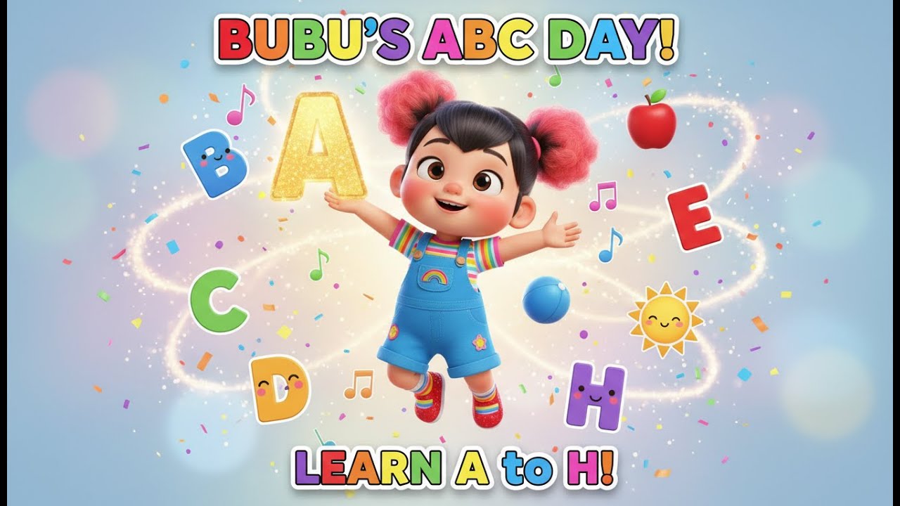 🎵 Bubu's BEST ABC Day Song! 🍎🎈 | Learn Alphabet A to H | Toddler Learning Video