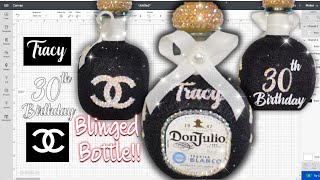 DIY: Glam Glitter Birthday Bottle with Rhinestones!