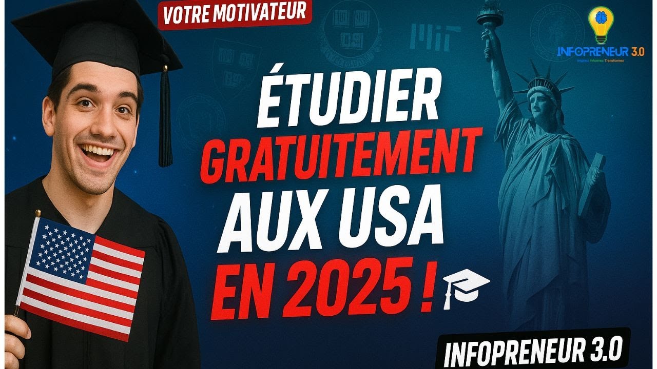 "Étudier Gratuitement aux USA en 2025 🇺🇸 | Bourses, Astuces et Universités à Connaître !" :