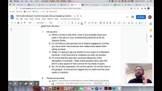 Changing Working Outline to Speaking Outline