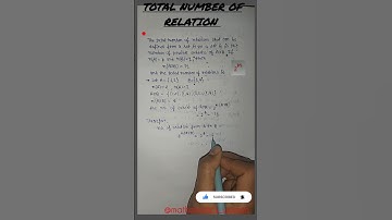 Total number of relation|Relations and Functions|Class11|Chapter2|Ncert #mathematicswoman #maths #kv