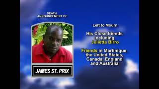 Information James St  Prix ~ Long Obituary Update