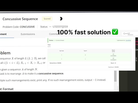 CodeChef Starters 100 | concussive sequence || Solution✅ #codechef #codechefsolution