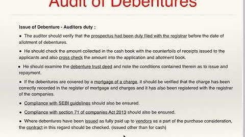 ICMA Inter - Paper 12:  Audit of Debentures
