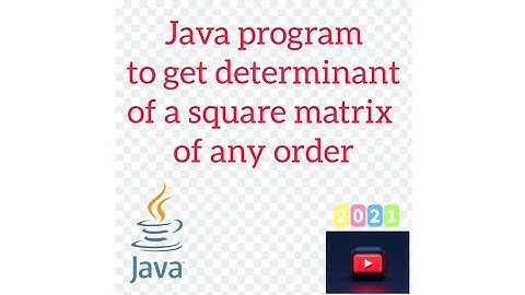 Java Program For Determinants